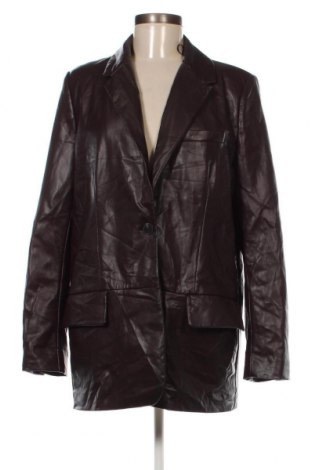 Дамско кожено яке Zara, Размер L, Цвят Кафяв, Цена 20,50 лв.