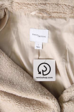 Γυναικείο παλτό Daily Ritual, Μέγεθος S, Χρώμα Εκρού, Τιμή 52,31 €
