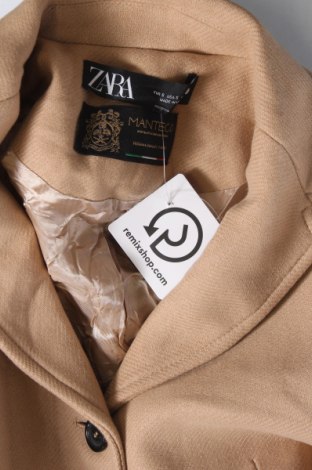 Дамско палто Zara, Размер S, Цвят Бежов, Цена 68,00 лв.