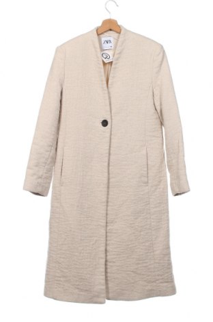 Дамско палто Zara, Размер XS, Цвят Екрю, Цена 106,61 лв.
