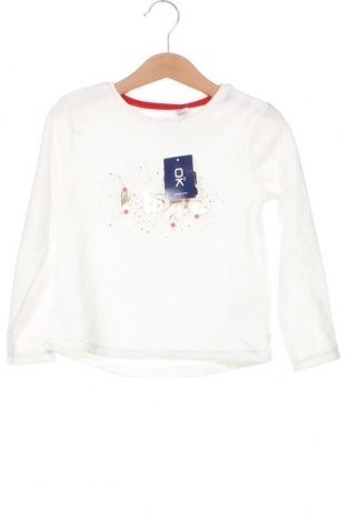 Dziecięca bluzka Okaidi, Rozmiar 2-3y/ 98-104 cm, Kolor Biały, Cena 26,87 zł