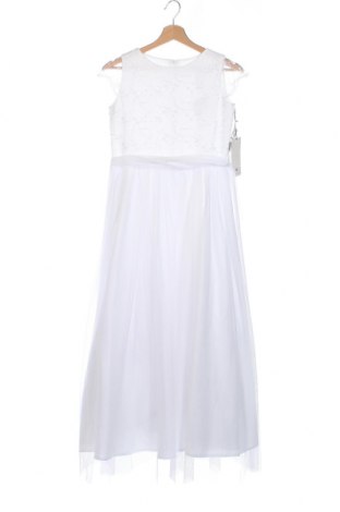 Детска рокля Une Hautre Couture, Размер 11-12y/ 152-158 см, Цвят Бял, Цена 83,60 лв.
