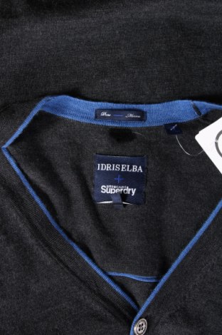 Férfi kardigán Idris Elba + Superdry, Méret XL, Szín Szürke, Ár 9 299 Ft