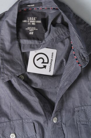Herrenhemd H&M L.O.G.G., Größe S, Farbe Grau, Preis 8,07 €