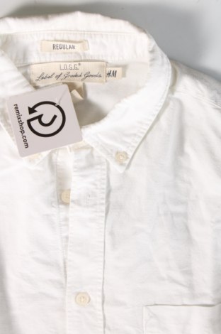 Ανδρικό πουκάμισο H&M L.O.G.G., Μέγεθος L, Χρώμα Λευκό, Τιμή 14,83 €