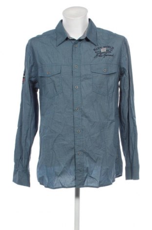 Ανδρικό πουκάμισο Man's World, Μέγεθος L, Χρώμα Μπλέ, Τιμή 9,30 €