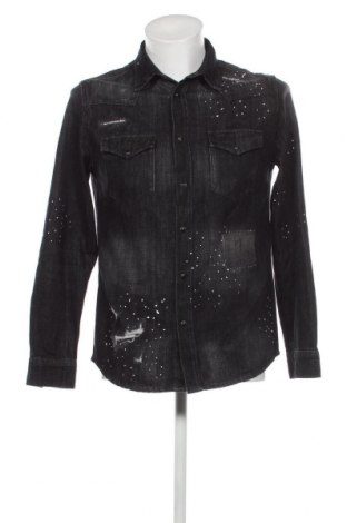 Мъжка риза Zara, Размер M, Цвят Черен, Цена 13,60 лв.