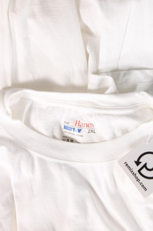 Мъжка тениска Hanes, Размер XXL, Цвят Бял, Цена 13,00 лв.