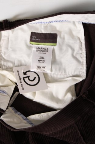 Pantaloni raiați de bărbați Marks & Spencer, Mărime L, Culoare Maro, Preț 22,21 Lei