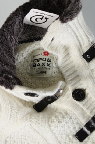 Мъжки пуловер Cipo & Baxx, Размер XL, Цвят Бял, Цена 34,00 лв.