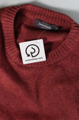 Ανδρικό πουλόβερ Dressmann, Μέγεθος XL, Χρώμα Κόκκινο, Τιμή 10,52 €