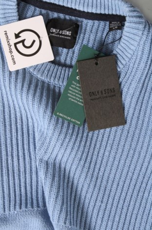 Мъжки пуловер Only & Sons, Размер L, Цвят Син, Цена 22,08 лв.