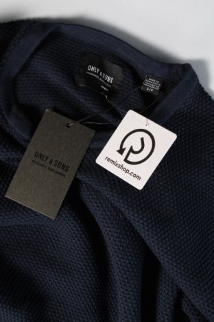 Ανδρικό πουλόβερ Only & Sons, Μέγεθος S, Χρώμα Μπλέ, Τιμή 9,48 €