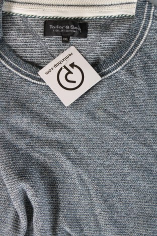 Мъжки пуловер Tailor & Son, Размер XXL, Цвят Син, Цена 13,63 лв.