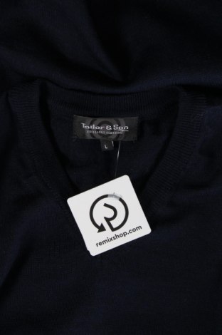 Мъжки пуловер Tailor & Son, Размер L, Цвят Син, Цена 6,09 лв.