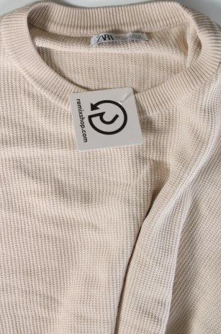 Мъжки пуловер Zara, Размер L, Цвят Екрю, Цена 16,00 лв.
