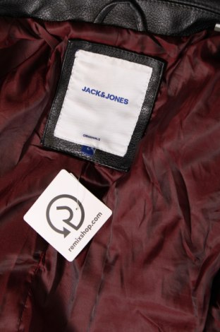 Мъжко кожено яке Jack & Jones, Размер L, Цвят Черен, Цена 62,00 лв.