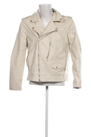 Ανδρικό δερμάτινο μπουφάν Zara, Μέγεθος XL, Χρώμα Εκρού, Τιμή 21,56 €