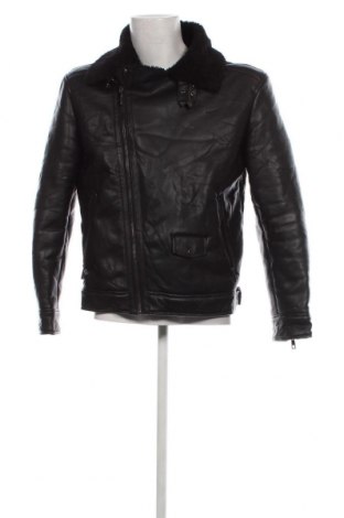 Ανδρικό δερμάτινο μπουφάν Zara, Μέγεθος L, Χρώμα Μαύρο, Τιμή 20,29 €