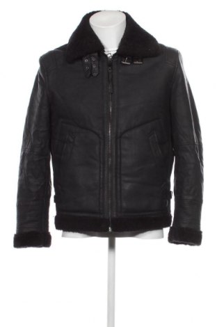 Мъжко кожено яке Zara Man, Размер M, Цвят Черен, Цена 41,00 лв.