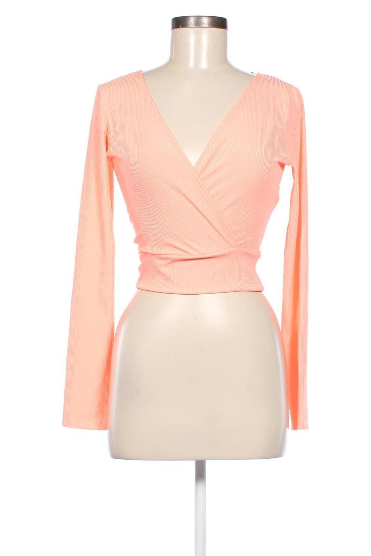 Дамска блуза Bershka, Размер M, Цвят Оранжев, Цена 4,75 лв.
