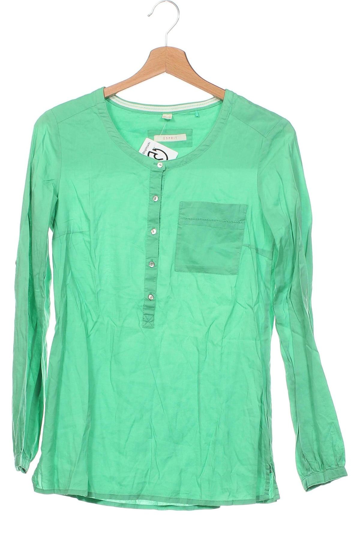 Γυναικεία μπλούζα Esprit, Μέγεθος XS, Χρώμα Πράσινο, Τιμή 10,54 €