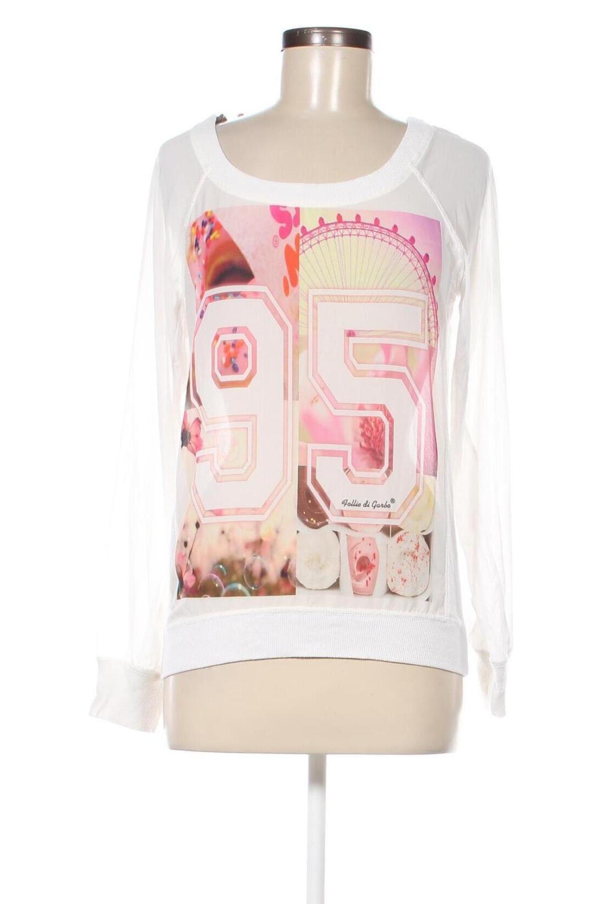 Γυναικεία μπλούζα Follie Di Garbo, Μέγεθος S, Χρώμα Λευκό, Τιμή 2,41 €