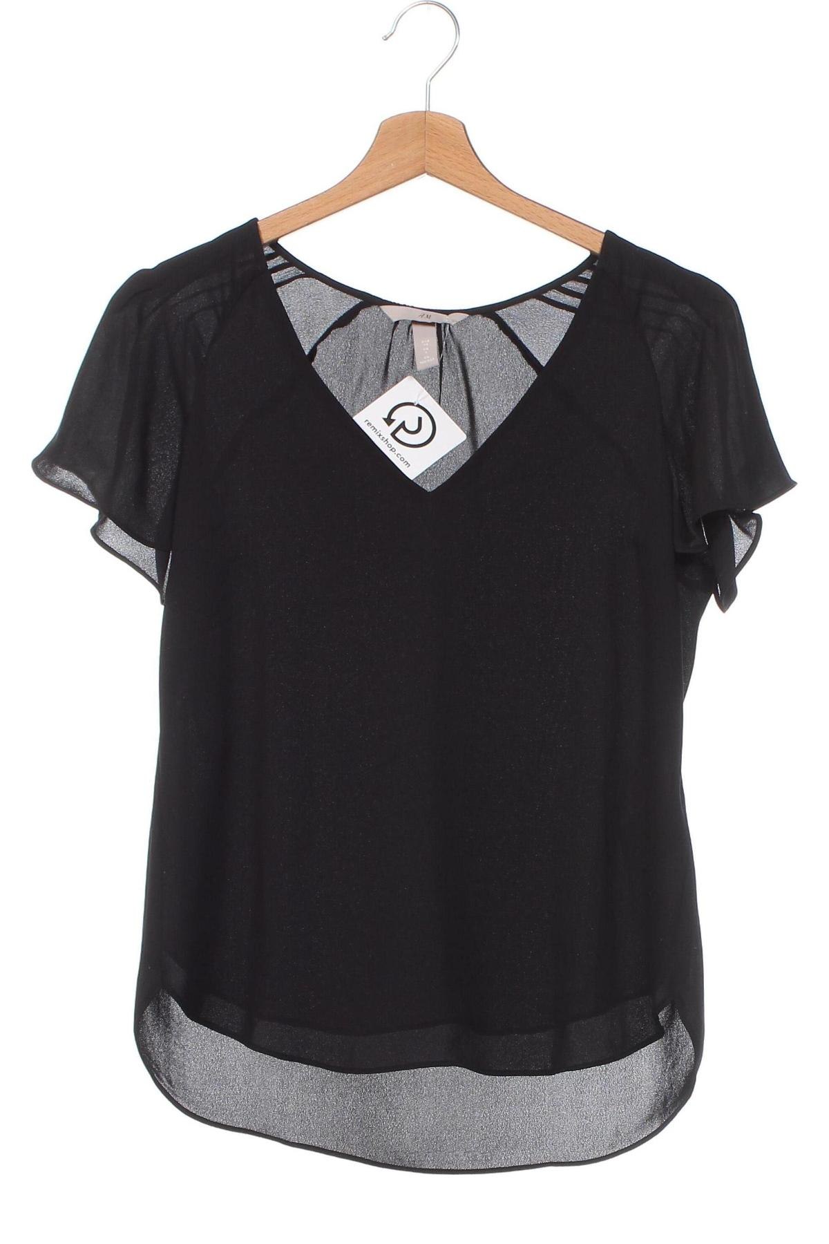 Дамска блуза H&M, Размер XS, Цвят Черен, Цена 11,14 лв.