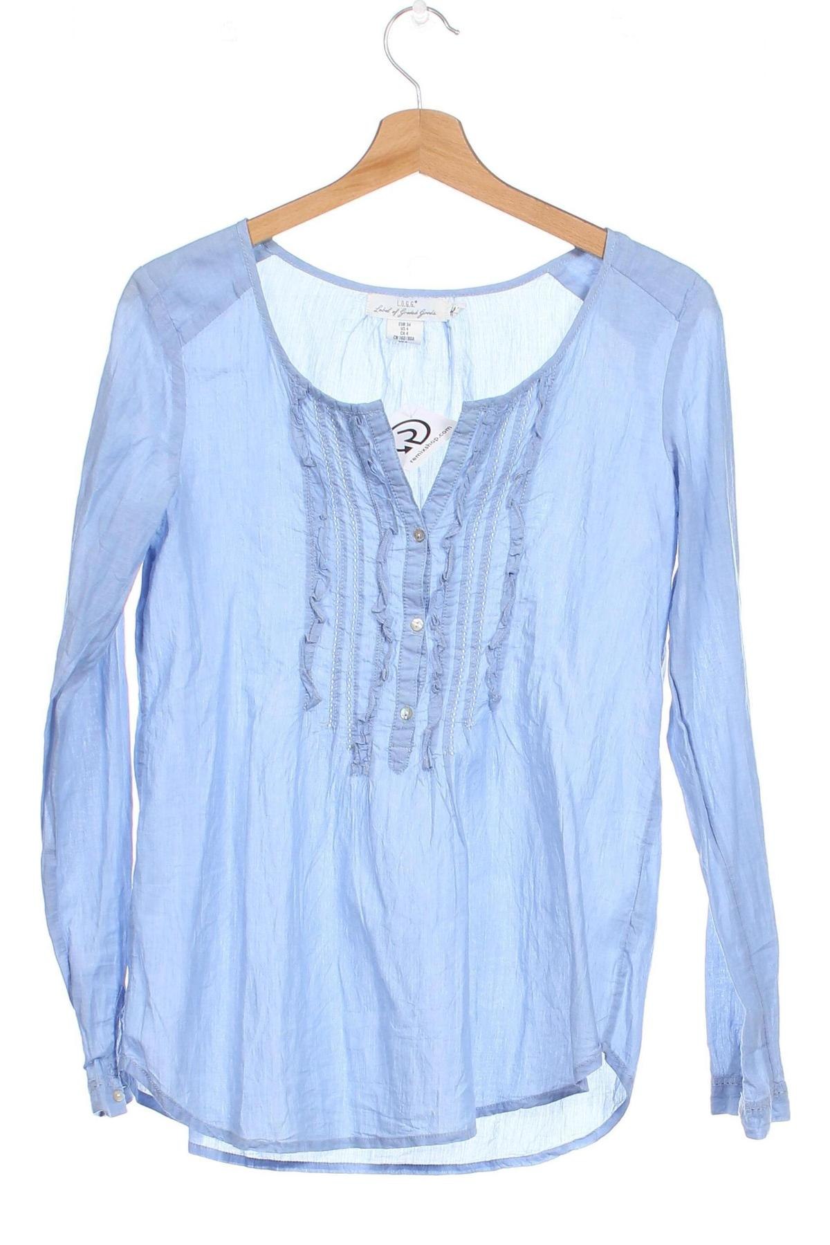 Дамска блуза H&M L.O.G.G., Размер XS, Цвят Син, Цена 9,03 лв.