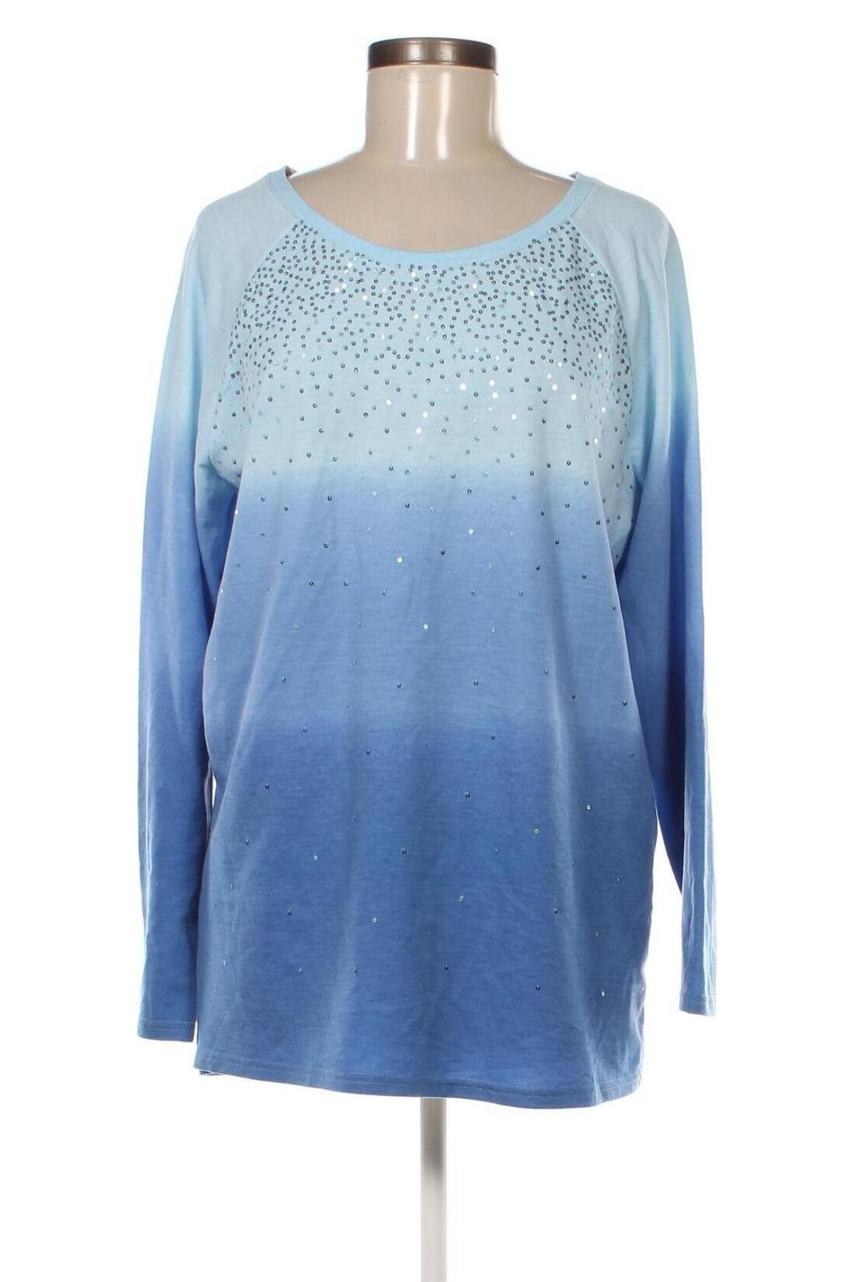 Γυναικεία μπλούζα Quacker Factory, Μέγεθος M, Χρώμα Μπλέ, Τιμή 4,84 €