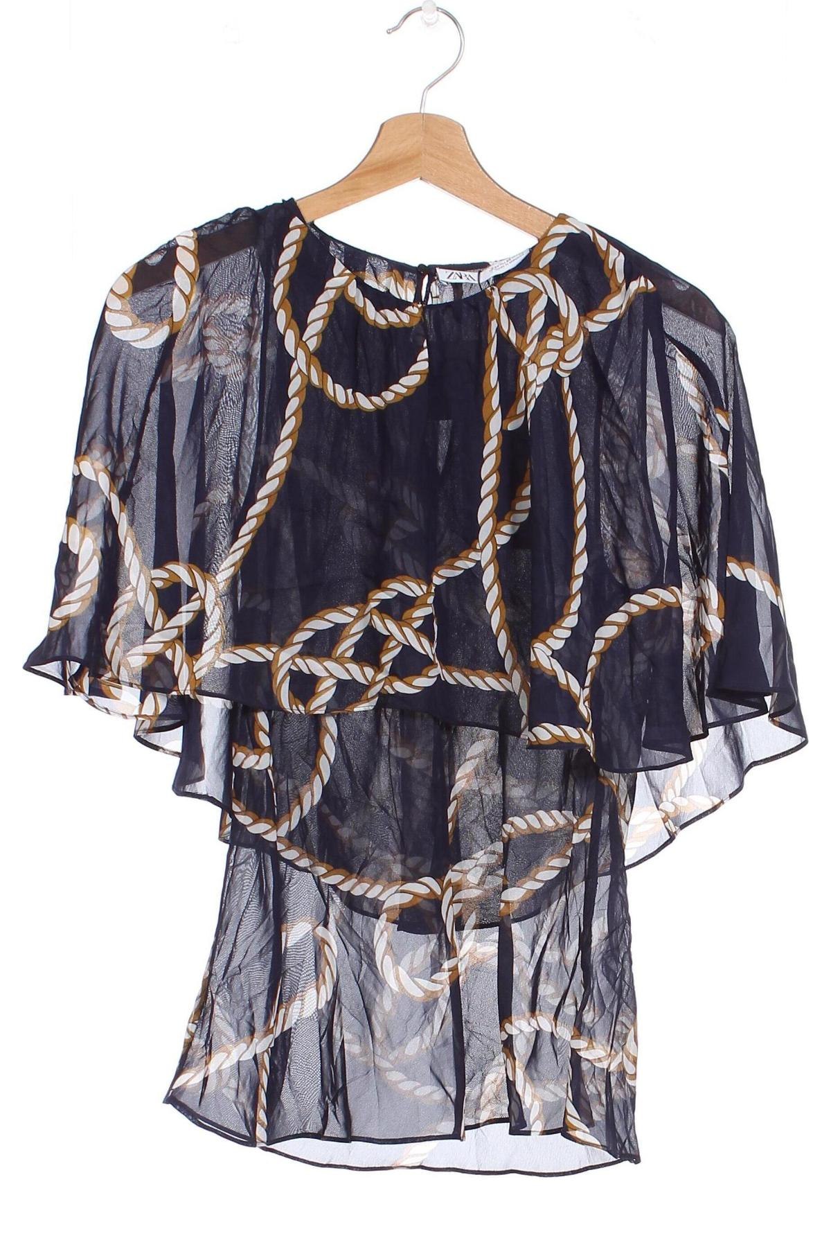 Дамска блуза Zara, Размер XS, Цвят Син, Цена 30,50 лв.