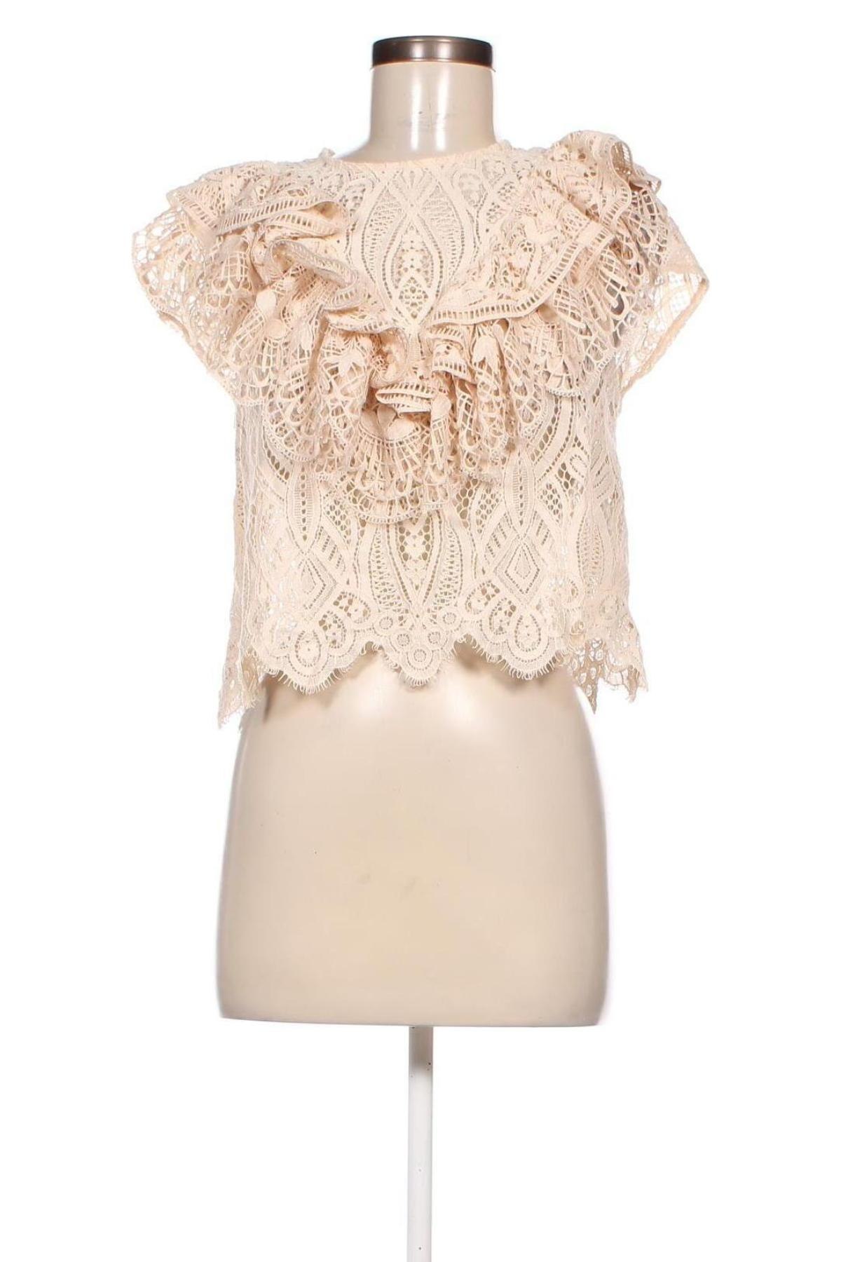 Дамска блуза Zara, Размер M, Цвят Бежов, Цена 54,15 лв.