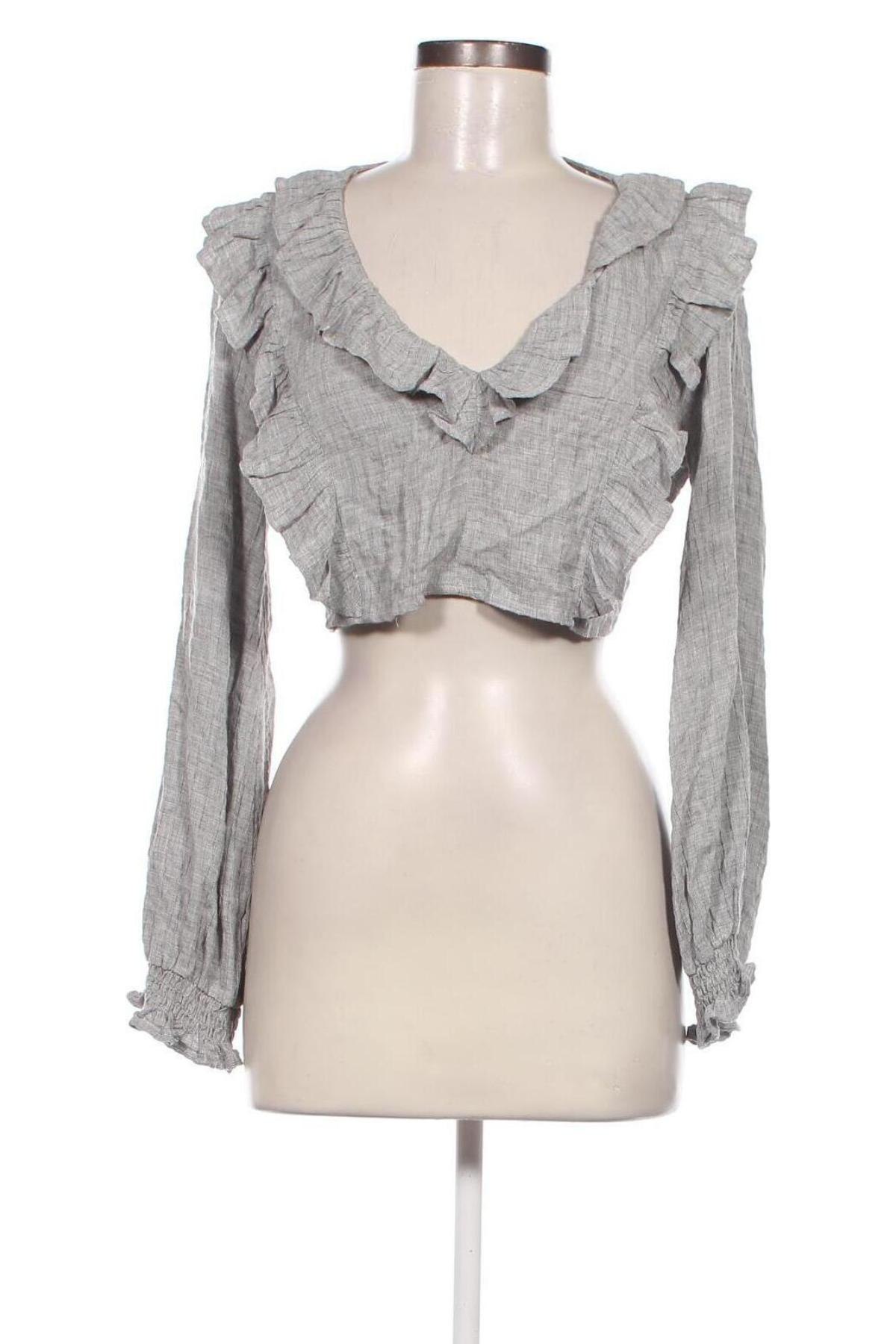 Дамска блуза Zara, Размер M, Цвят Сив, Цена 12,97 лв.