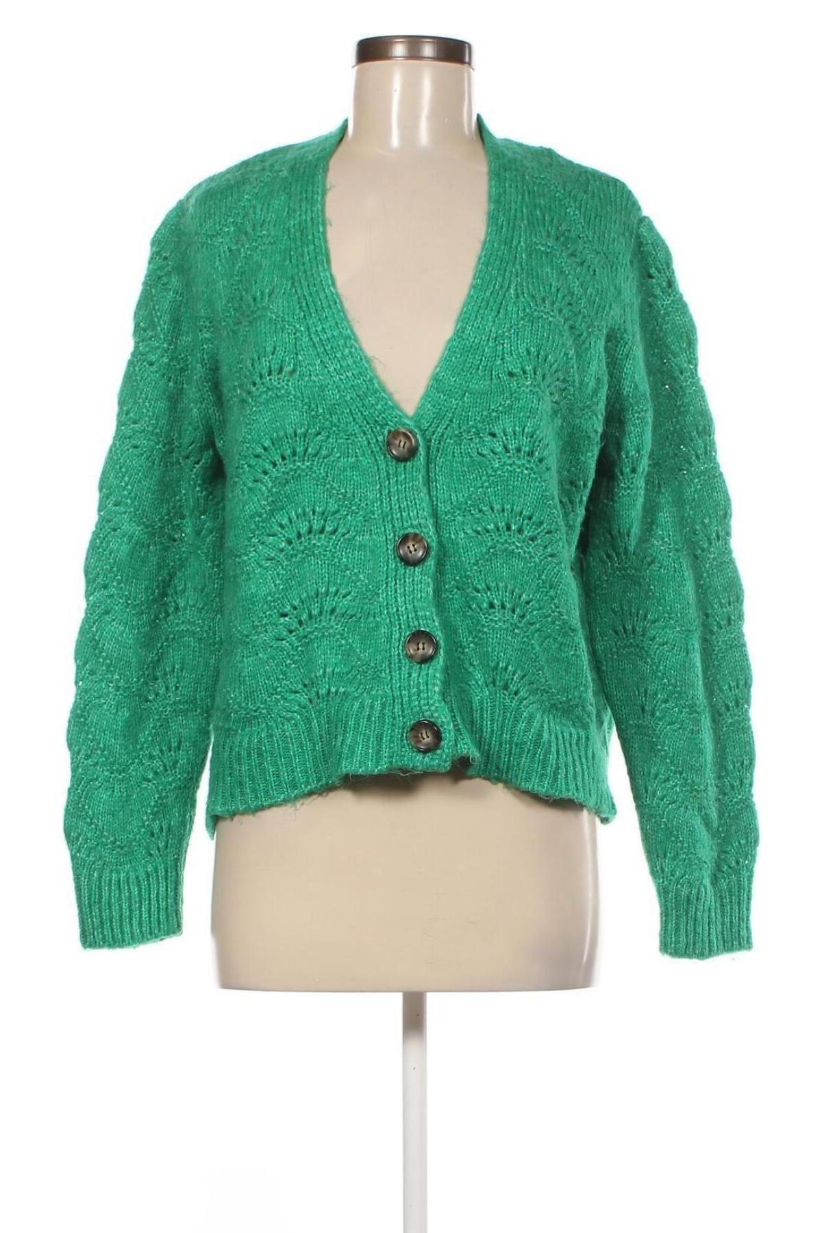 Cardigan de damă Pieces, Mărime L, Culoare Verde, Preț 35,53 Lei