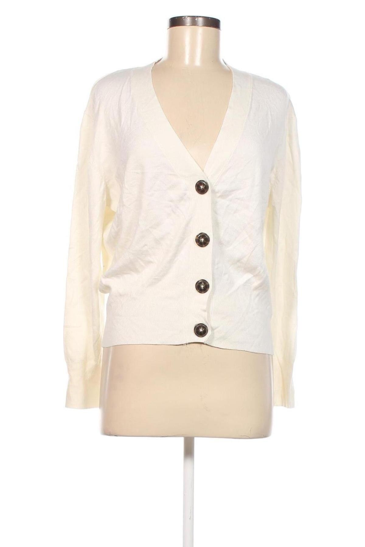 Damen Strickjacke Zara, Größe L, Farbe Weiß, Preis 18,79 €
