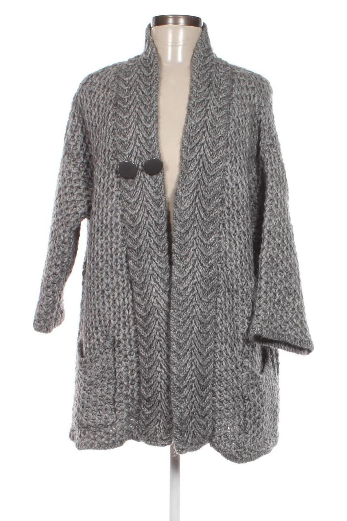 Дамска жилетка Zara Knitwear, Размер M, Цвят Сив, Цена 11,07 лв.