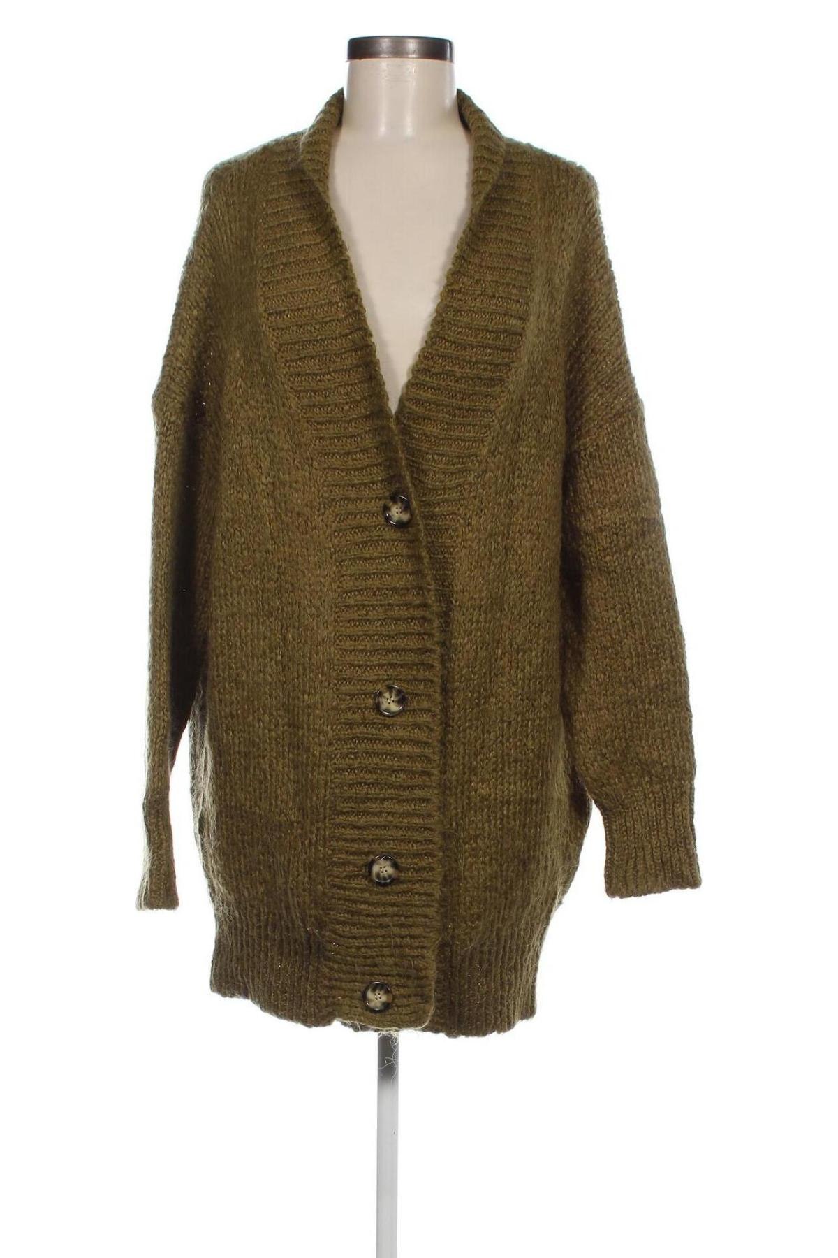 Cardigan de damă Zara Knitwear, Mărime S, Culoare Verde, Preț 35,53 Lei