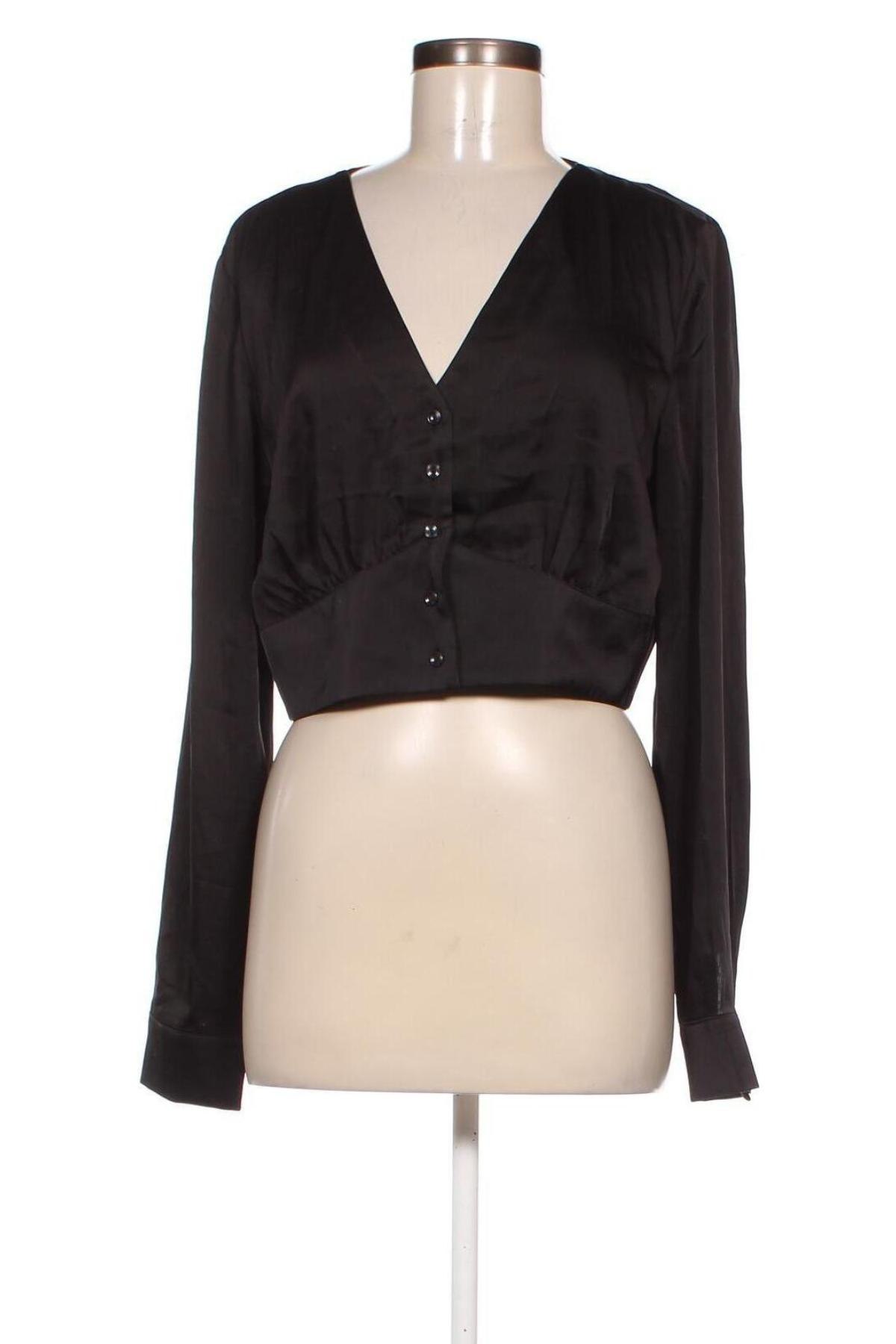 Γυναικείο πουκάμισο Cropp, Μέγεθος XL, Χρώμα Μαύρο, Τιμή 10,54 €
