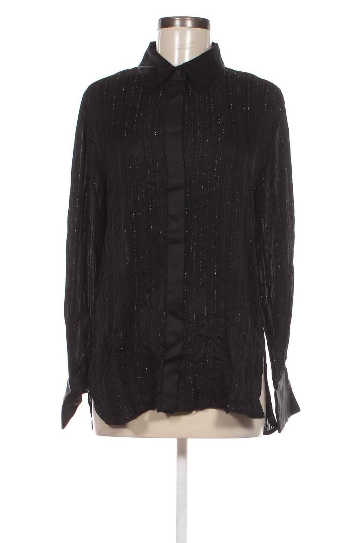 Γυναικείο πουκάμισο Mango, Μέγεθος L, Χρώμα Μαύρο, Τιμή 10,55 €