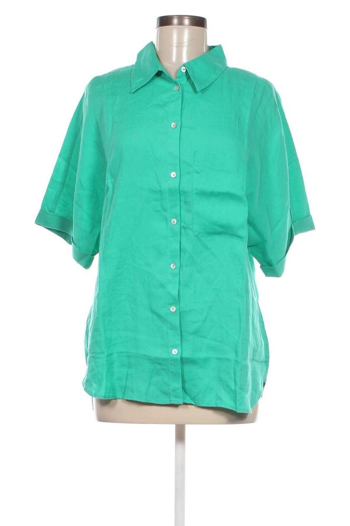 Дамска риза Mango, Размер L, Цвят Зелен, Цена 31,00 лв.