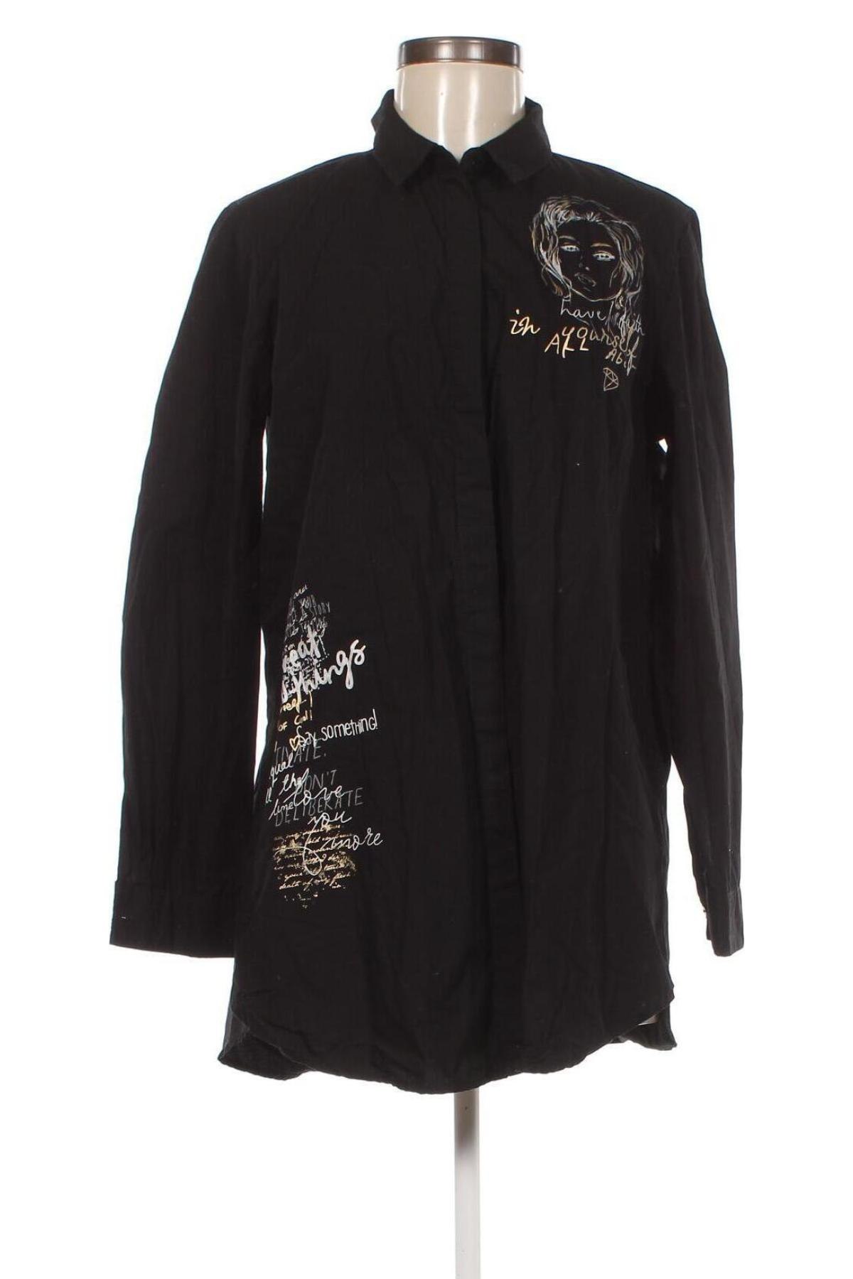 Дамска риза Mohito, Размер M, Цвят Черен, Цена 12,96 лв.