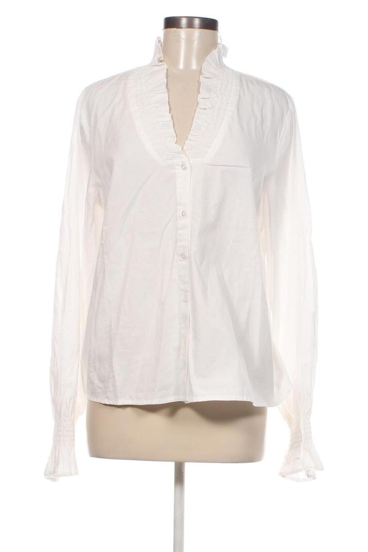 Γυναικείο πουκάμισο Pieces, Μέγεθος L, Χρώμα Λευκό, Τιμή 13,04 €