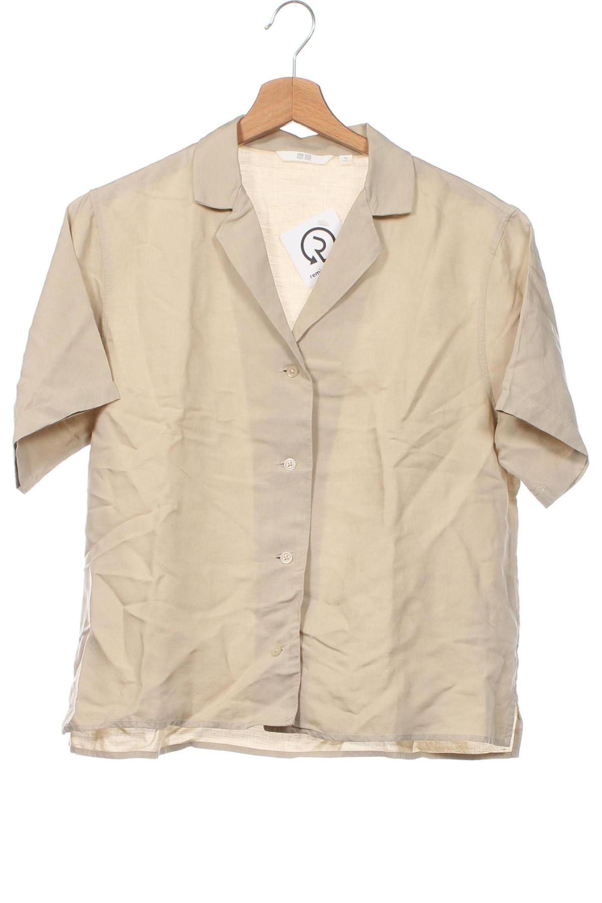 Damenbluse Uniqlo, Größe XS, Farbe Beige, Preis € 17,36