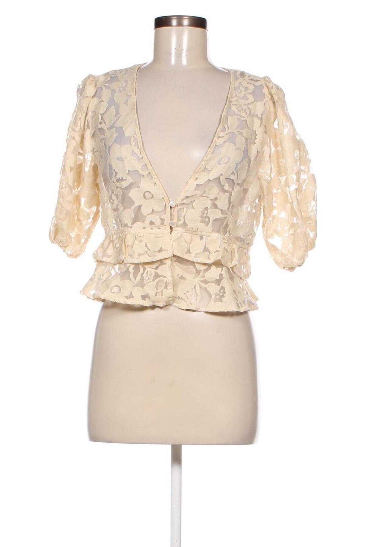 Γυναικείο πουκάμισο Zara, Μέγεθος L, Χρώμα  Μπέζ, Τιμή 19,03 €
