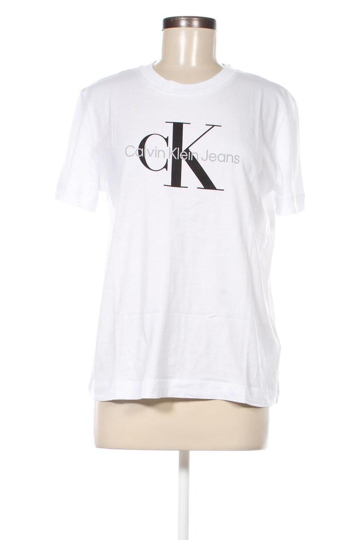 Γυναικείο t-shirt Calvin Klein Jeans, Μέγεθος L, Χρώμα Λευκό, Τιμή 39,69 €