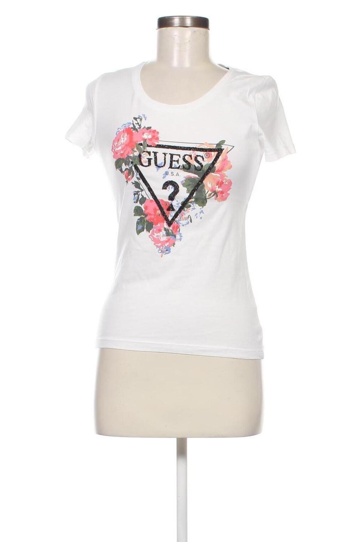 Γυναικείο t-shirt Guess, Μέγεθος S, Χρώμα Λευκό, Τιμή 30,18 €