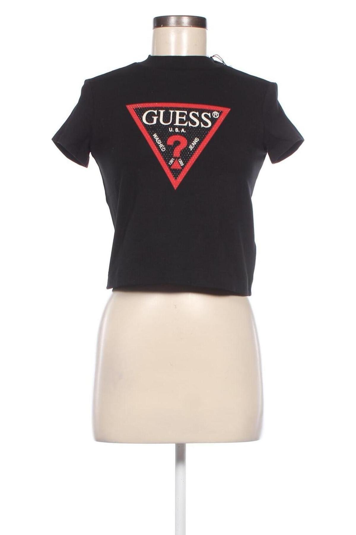 Дамска тениска Guess, Размер M, Цвят Черен, Цена 72,00 лв.