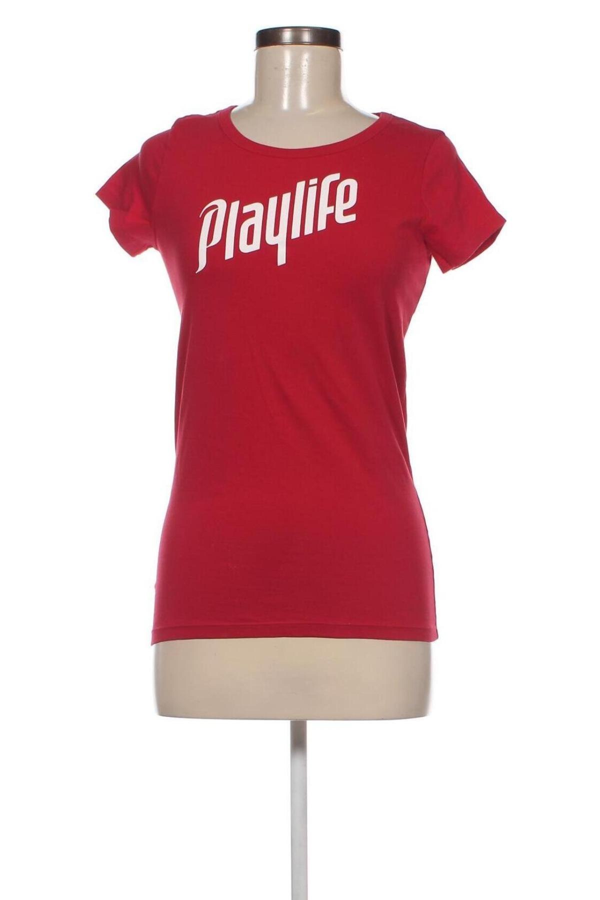 Damen T-Shirt Playlife, Größe M, Farbe Rot, Preis € 9,54