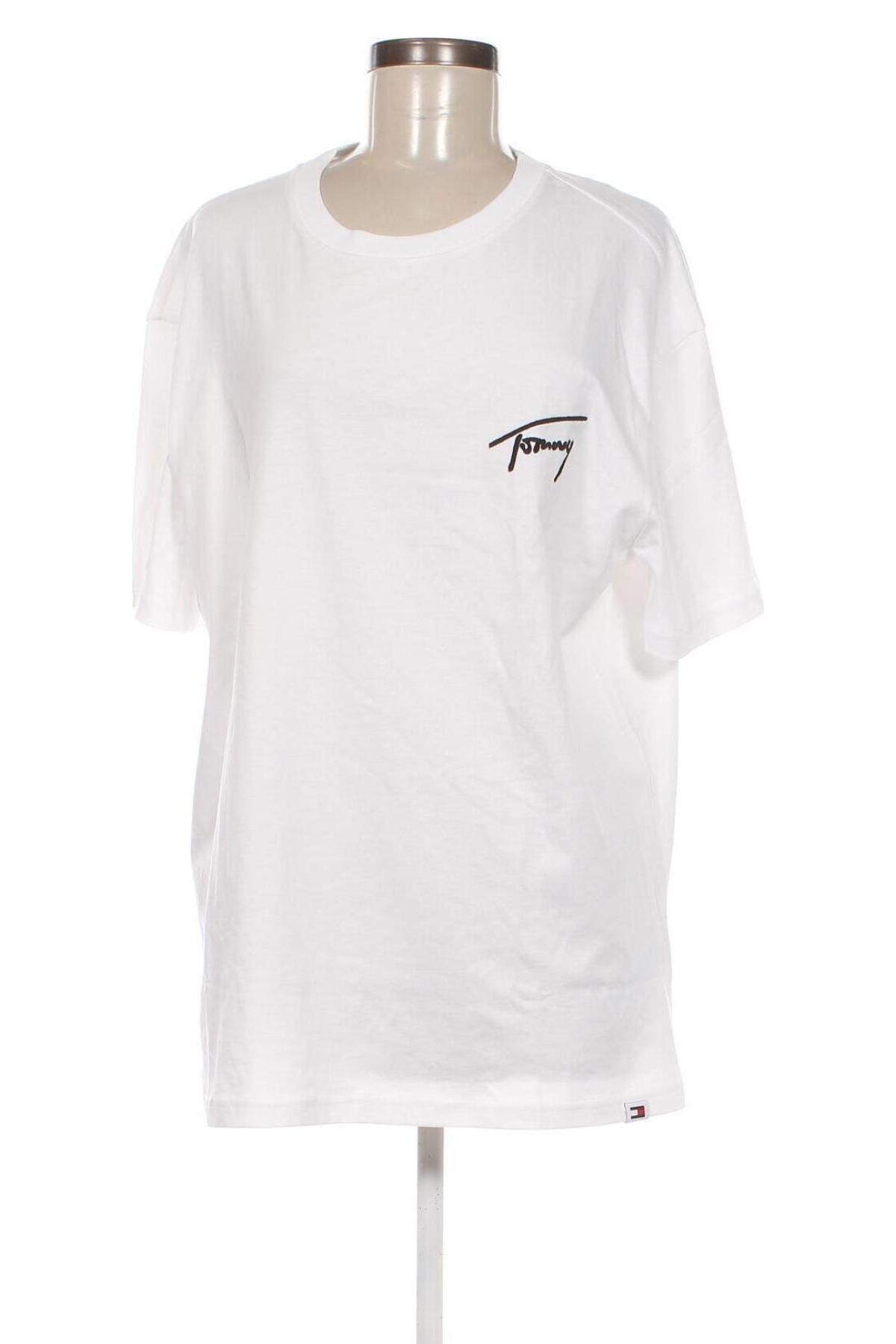 Γυναικείο t-shirt Tommy Jeans, Μέγεθος L, Χρώμα Λευκό, Τιμή 33,74 €