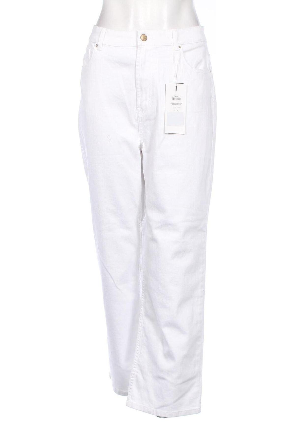 Damskie jeansy ONLY, Rozmiar XL, Kolor Biały, Cena 47,21 zł